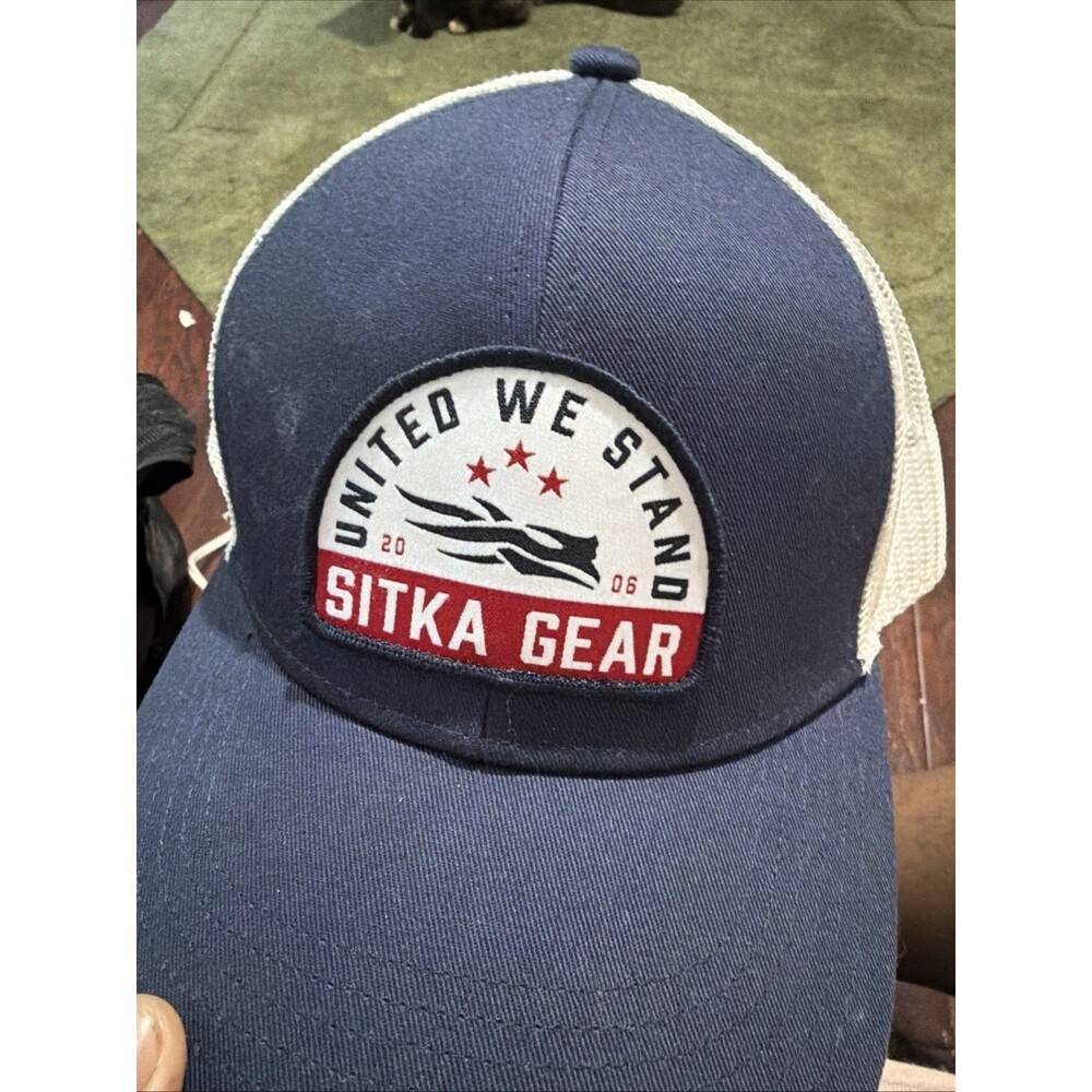 Sitka Gear Hat Blue/White United We Stand Logo Snapback Hunting Gear Cap Mesh